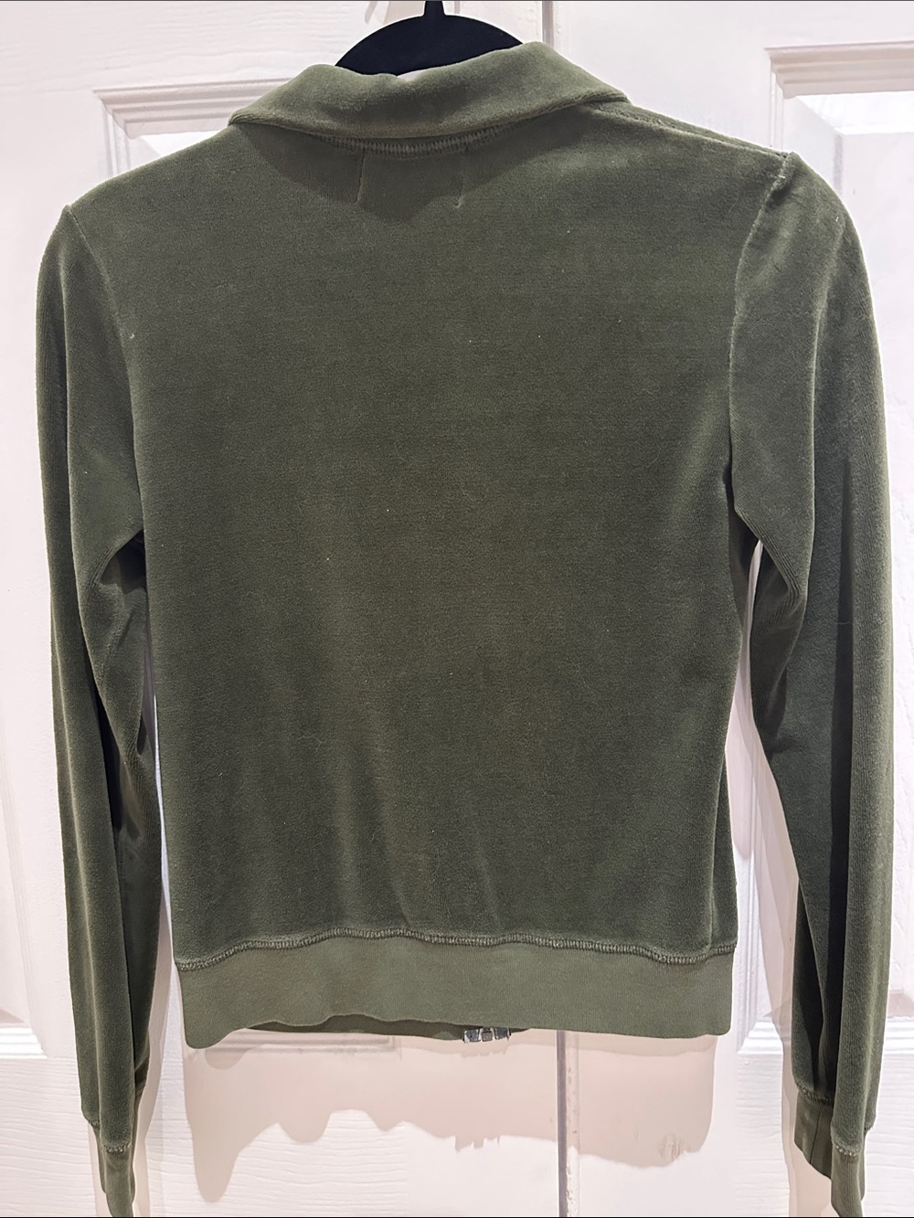 Juicy Couture Olive Green Medium Velour Zip Jacket - Picture 3 of 6